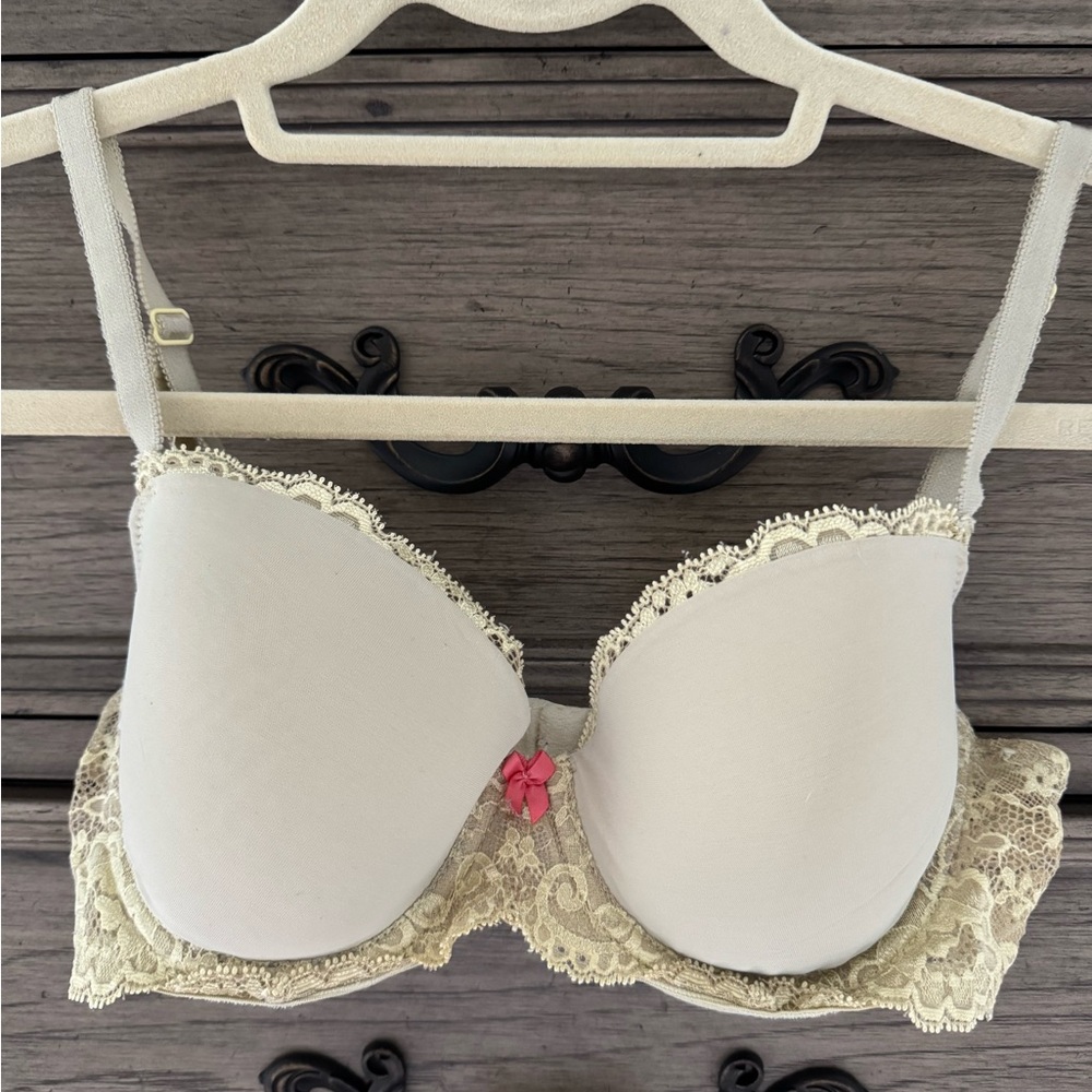Victoria's Secret Dream Angels Demi Bra Yellow Lined Classic Coverage La…